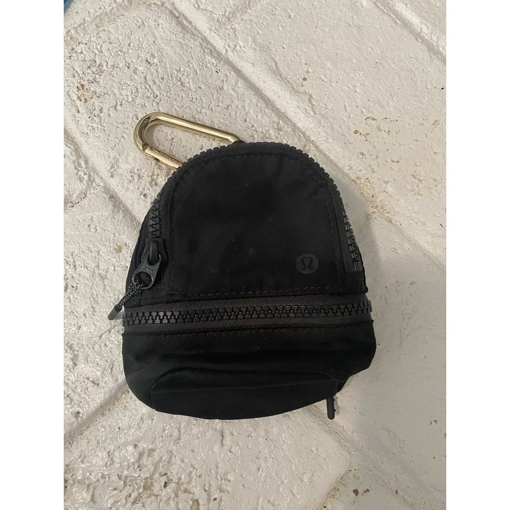 Lululemon City Adventurer‎ Nano Backpack Keychain Black with Gold Hardware